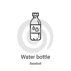 water bottle icon vector from baseball collection. Thin line water bottle outline icon vector illustration. Linear symbol for use