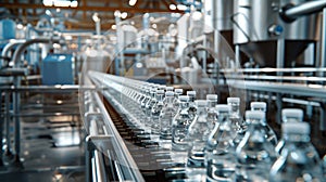 The Water Bottle Line.AI generated image photo