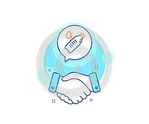 Water bottle line icon. Clean aqua sign. Vector