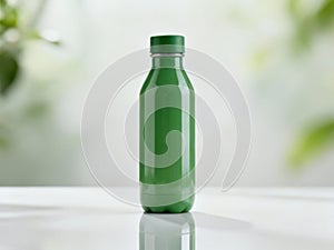 Water Bottle on Plain Surface - AI generated