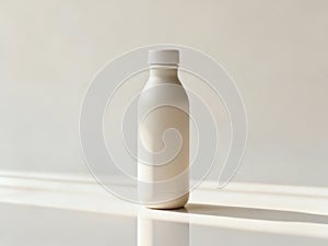 Water Bottle on Plain Surface - AI generated