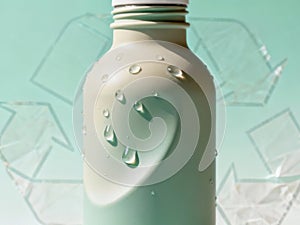 Water Bottle on Plain Surface - AI generated