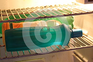 Water bottle in the refrigirator