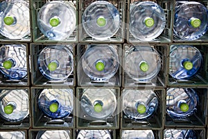 Water bottles background