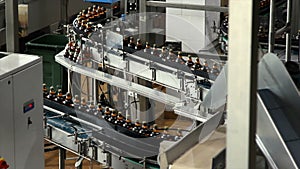 Water bottles on conveyor or water bottling machine