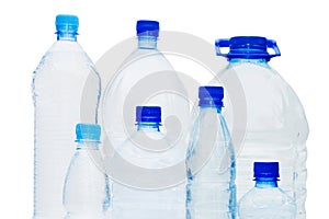 Water bottles isolated over white