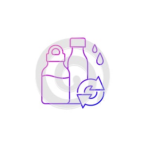 Water bottles refill gradient linear vector icon