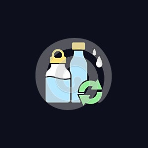 Water bottles refill RGB color icon for dark theme