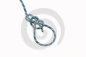 Water bowline knot on a white background