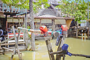 Water boxing Stage in Pattaya Floating Market.