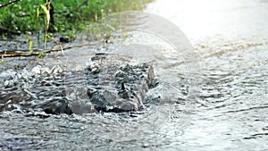 Water breaks out from the water drain