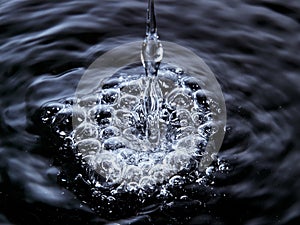 Water and bubble in dark colors