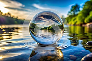Water Bubble Floating in Space