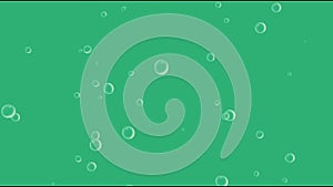 Water bubble on Green Background.