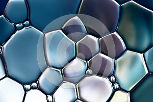 Water bubbles abstract blue background