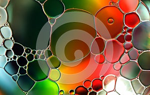 Water bubbles abstract colorful  background