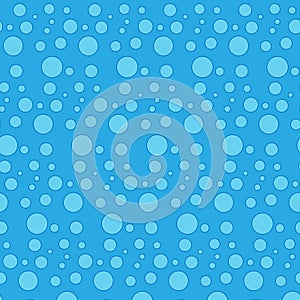 Water bubbles blue background. Cartoon style vector