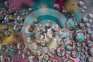 Water Bubbles with colorful flowers photo