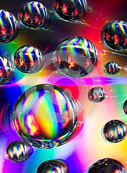 Water bubbles on compact disc surface