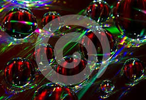 Water bubbles on compact disc surface