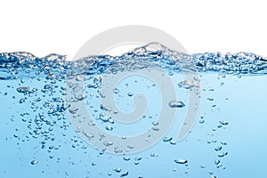 Water Bubbles Float Up. Water Wave, Freshness Pure Water Splashing