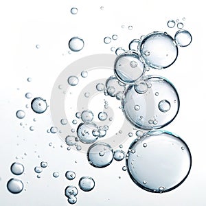 Water bubbles isolated on white background