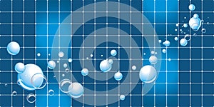 Water bubbles on the mosaic background