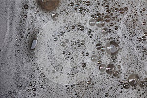 Water bubbles are present with chemical additives