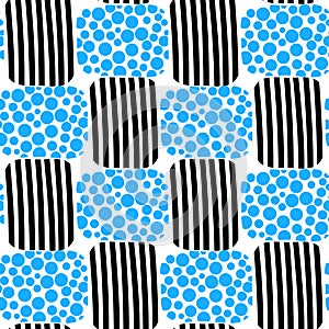 Water bubbles and stripes beach seamless pattern