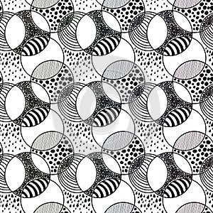 Water bubbles and stripes beach seamless pattern