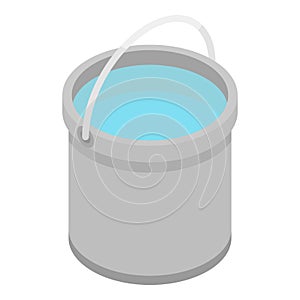 Water bucket icon, isometric style