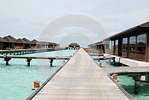 Water bungalows, Maldives