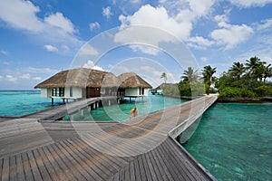 Water bungalows in maldives resort
