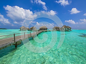 Water bungalows in paradise