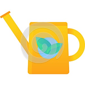 Water can with sprinkle icon flat vector