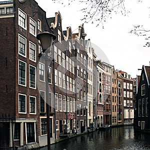 Water canal in Amsterdam city centre