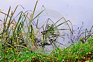 Water canal with blue background like a sky