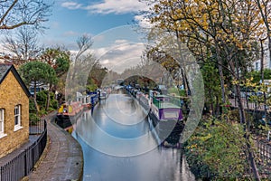 Water Canal and reflections in Little Venice in London - 4