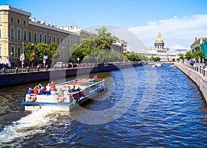 Water canals of St. Petersburg in a sunny day