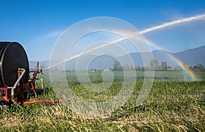 Water cannon machine watering corn fields