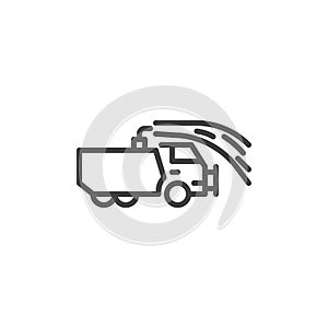 Water cannon truck line icon