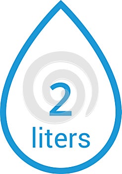 Water Capacity symbols. Milliliters, liters. Water drop infographic elements. Vector illustration