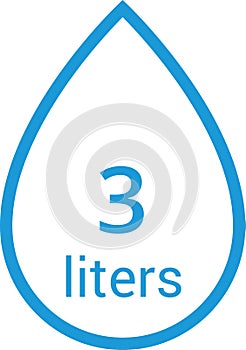 Water Capacity symbols. Milliliters, liters. Water drop infographic elements. Vector illustration