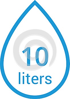 Water Capacity symbols. Milliliters, liters. Water drop infographic elements. Vector illustration