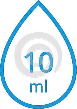 Water Capacity symbols. Milliliters, liters. Water drop infographic elements. Vector illustration