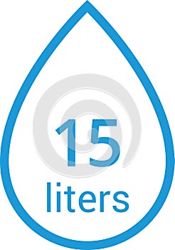 Water Capacity symbols. Milliliters, liters. Water drop infographic elements. Vector illustration