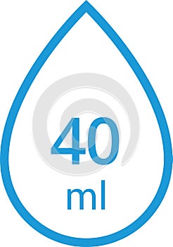 Water Capacity symbols. Milliliters, liters. Water drop infographic elements. Vector illustration