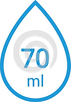 Water Capacity symbols. Milliliters, liters. Water drop infographic elements. Vector illustration