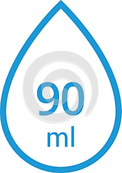 Water Capacity symbols. Milliliters, liters. Water drop infographic elements. Vector illustration