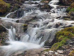 Water cascade, long exposure method
